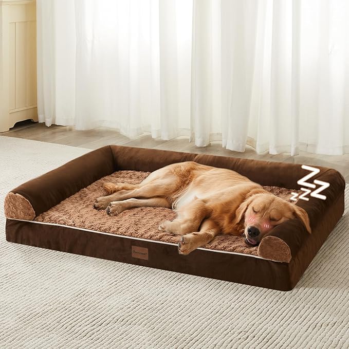BFPETHOME Dog Beds for Large Dogs, Orthopedic Dog Bed for Medium Large Dogs,Big Waterproof Couch Pet Bed with Removable Washable Cover-PawvioPets