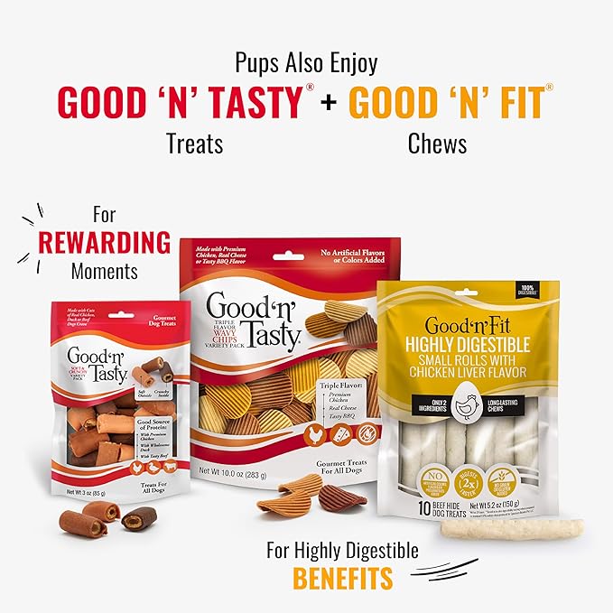 Good ‘n’ Fun Triple Flavor Kabobs Chews for All Dogs, 48 Ounces, Treat Your Dog to Chews Made from Beef Hide, Real Chicken, Pork Hide, Duck and Chicken Liver-PawvioPets