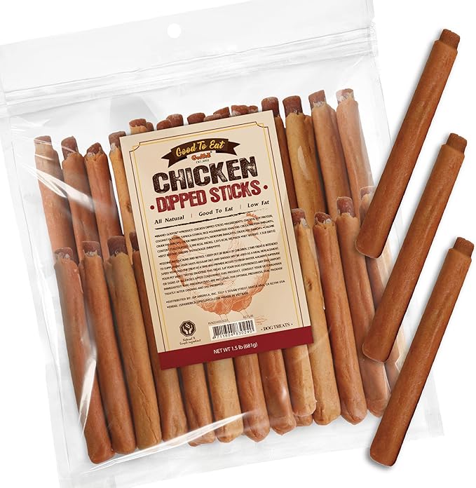 Gootoe Chicken Dog Treats – Chicken Dipped Sticks 1.5 lb – All Natural, Grain-Free, Low Fat, Premium Training Chews, Healthy & Easily Digestible-PawvioPets