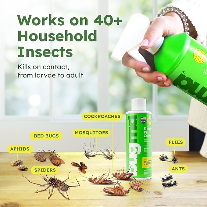 BugMD Ant Killer & Bug Spray - Roach and Cockroach Killer Indoor, Spider Spray for Home, Fly and Insect Defense, Natural, Safe with Essential Oils, Plant-Powered, Pest Control - Starter Kit-PawvioPets