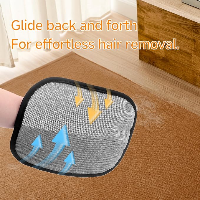 2-in-1 Pet Grooming Glove & Fabric Hair Remover - Reusabie, Silicone Massage Bristles,Static Adhesion for Quiuck Shedding Control,Safe for Dogs & Cats（Big）-PawvioPets
