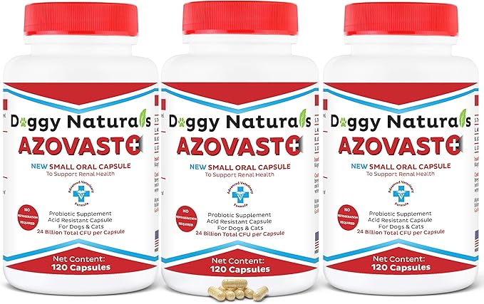 Azovast Plus Kidney Health Supplement for Dogs & Cats, 360ct - NO Refrigeration Required - Help Support Kidney Function & Manage Renal Toxins - Renal Care Supplement Capsule(U.S.A)(360 Caps)-PawvioPets