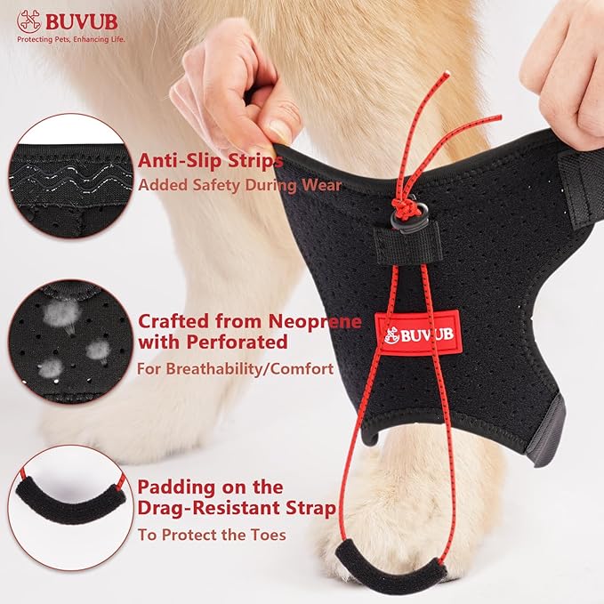 Dog Canine Knuckling Brace Rear Leg Dog Foot Brace Wrap for Toe Dragging Cause by Sciatic Nerve Insufficiency, Myelopathy, Herniated Disc (XLarge)-PawvioPets