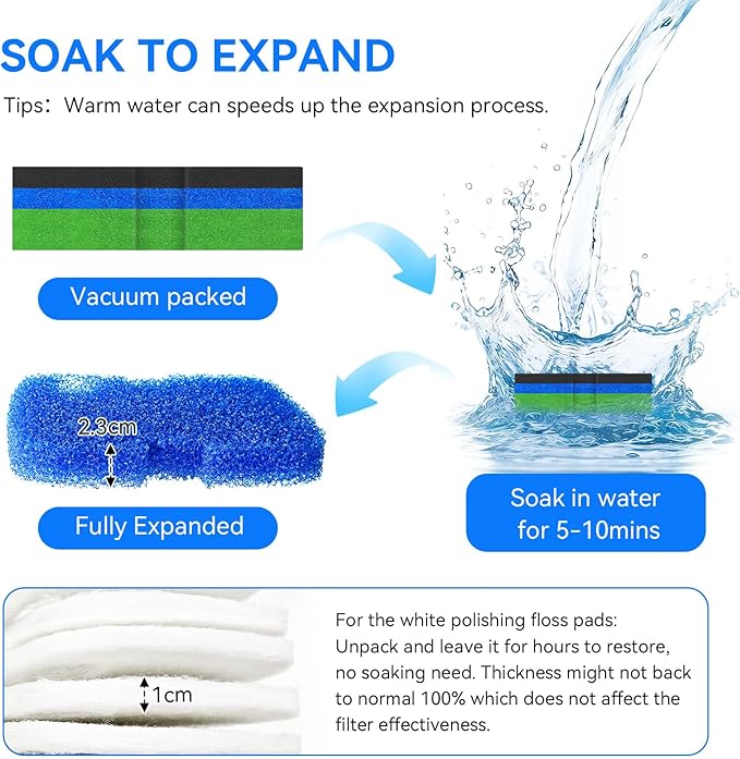 Canister Filter Pads Replacement for Penn Plax Cascade 1000 Canister Filter Aquarium Canister Filter Media Pads Compatible with Cascade 700/1000 CCF2UL/CCF3UL Canister Filter Fish Tank 16 Pack-PawvioPets