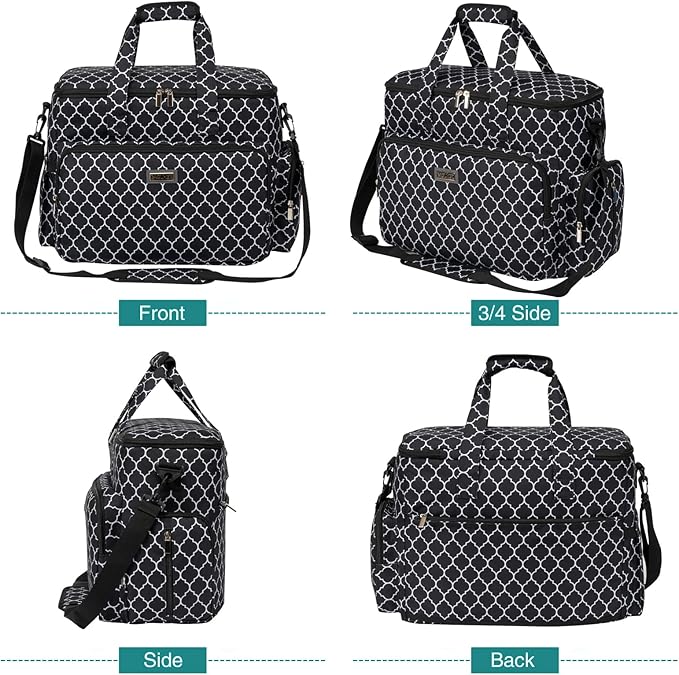 BAGLHER Dog Travel Bag, Pet Travel Bag (ALL Pet Travel Supplies), With 2 Pet Food Containers and 2 Collapsible Silicone Bowls; Essential Kits for Pet Travel DLblack-PawvioPets