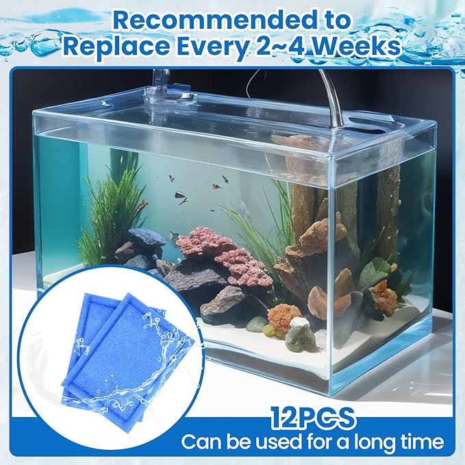 12 Pcs 10-20 Gallon Aquarium Filter Replacement for EZ-Change #2, Fish Tank Filter Cartridge for Aqua-Tech Brand 10 to 20 Power Filters for Healthier Fish-PawvioPets