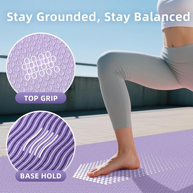 Extra Large Yoga Mat - 72"x35", 72"x48", 78"x57" - Wide TPE Exercise Mat for Home, Stretching, Couples & Family Workouts - 6-12mm Thick, Non-Slip & Waterproof - with Carry Bag and Straps-PawvioPets