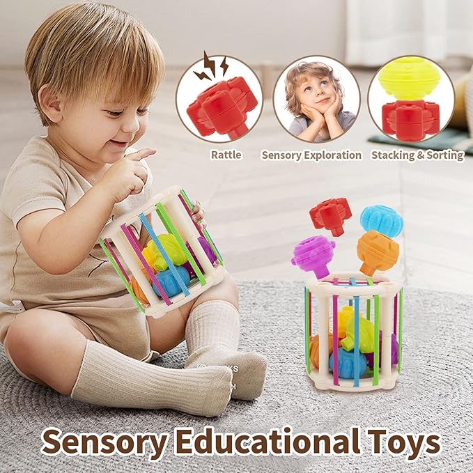 Baby Toys 6 to 18 Months, 8 in 1 Montessori Toy Set, Educational Learning Toy for Toddlers Babies Sensory Toys Newborn Infant Gifts for Boys & Girls-PawvioPets