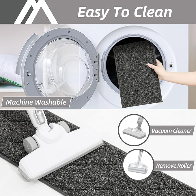 COSY HOMEER Edging Stair Treads Non-Slip Carpet Mat 28inX9in Indoor Stair Runners for Wooden Steps, Edging Stair Rugs for Kids and Dogs, 100% Polyester TPE Backing (15pc, Black)-PawvioPets