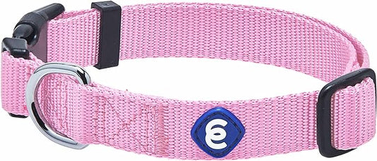 Blueberry Pet Essentials Large Dog Collar | Adjustable Fuchsia Pink Nylon Collar for Large Dogs | Stylish Girl Dog Collars | Secure Female Dog Collar with Eco-Friendly Buckles, 18"-26" Neck-PawvioPets