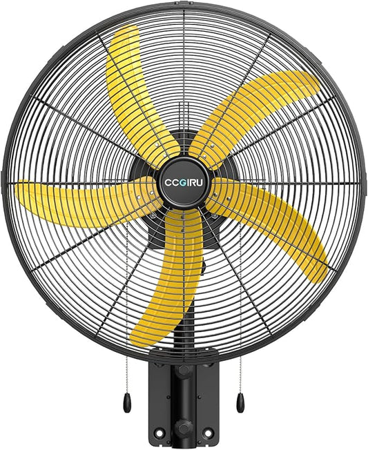 5000 CFM 20" Wall Fan Oscillating, Professional Industrial Wall Mount Fan with 3 Speed for Warehouse, Factory, Workshops, and Garage, UL Listed-PawvioPets