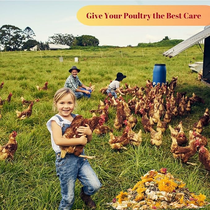 21 oz Chicken Nesting Herbs Flowers - 1.3lb Poultry Blend Herbs 12 Premium Nesting Box Herbs for Chicken Coop Refresher Boost Egg Laying Hens Herb Supplement for Backyard-PawvioPets