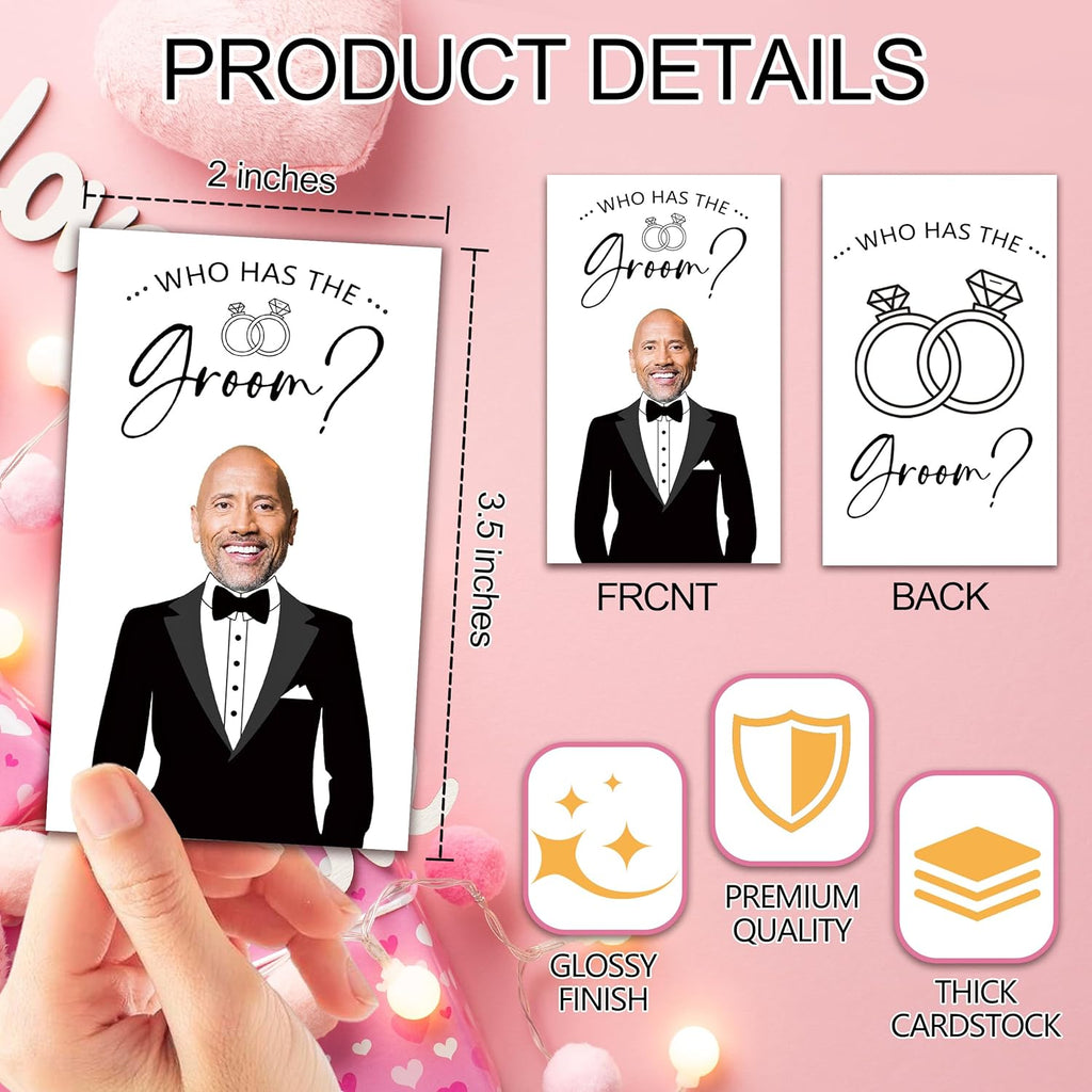 Who Has The Groom Bridal Shower Games, 41Pcs Simple Diamond Ring Scratch Off Cards, 3.5"x 2.1" Bachelorette Party Favor Decor, Engagement Party Ideas Activities-A09