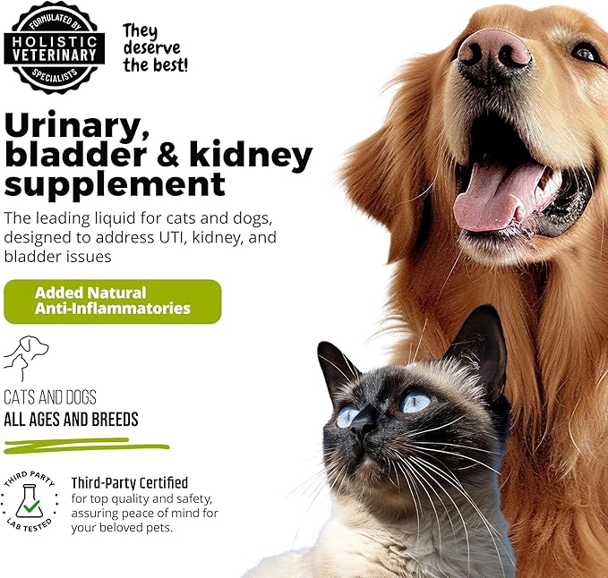 Cat & Dog Urinary Tract Treatment, Bladder & Kidney Support for Dogs and Cats, Powerful Yet Gentle Pet Care, with Liquid Cranberry & Glucosamine, Chicken Flavor, 6 oz Bottle, 3 Pack-PawvioPets