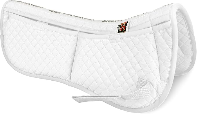 ECP Equine Comfort Products Adjustable Shock Absorbing Memory Foam Half Saddle Pad, Injury Prevention & Pressure Relief, Customizable Fit, Breathable for All Riding Styles-PawvioPets