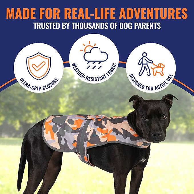 Dog Reflective Vest – Hi-Vis Fluorescent Visibility That Helps to Safeguard Your Pet On/Off Leash in Urban & Rural Areas (Camo, X-Small)-PawvioPets