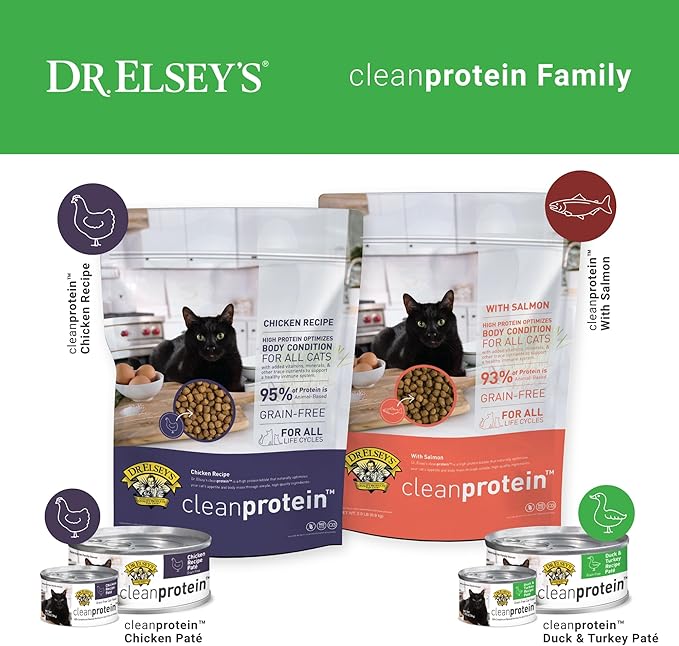 Dr. Elsey's cleanprotein Duck & Turkey Recipe Wet Cat Food (Case of 24), 2.75 oz Canned Food-PawvioPets