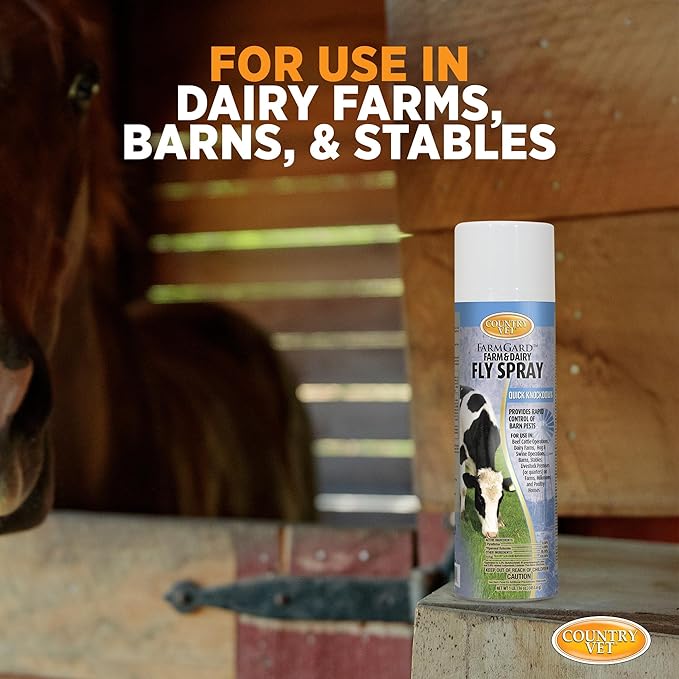 County Vet FarmGard Farm and Dairy Fly Spray -16 oz - (Case of 6) - 349316CVB - Provides Rapid Control of Barn Pests-PawvioPets