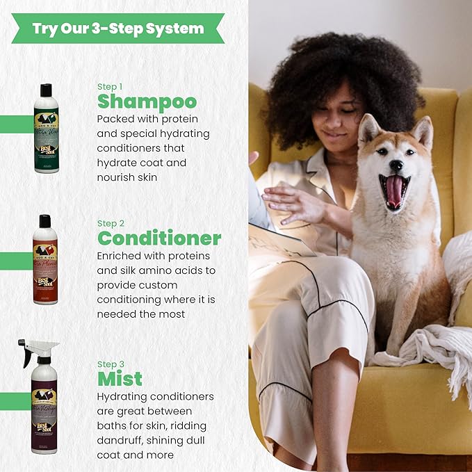 Best Shot Ultra-Vitalizing Mist Detangler and Conditioner with Pet Coat Release Technology, Moisturizing Conditioner for Dogs, Cats, and Horses, Hypoallergenic, 32 Oz.-PawvioPets
