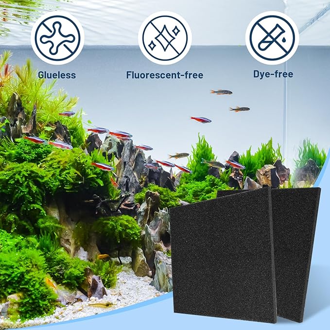 Aquarium Filter Sponge, Aquarium Filter Foam for Mechanical Filtration, Traps Large Debris & Filters Water, Cut to Fit Fish Tanks, Ponds, Turtle Tanks, Salt & Freshwater, 20x20x1 in, 20PPI-PawvioPets