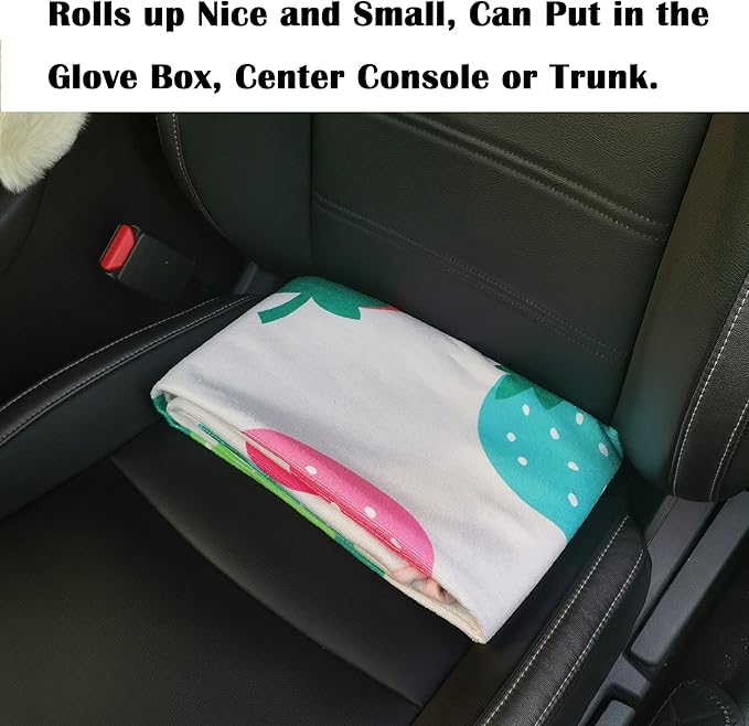 Car Seat Cover Protector Front Seats,for Gym Workout,Running,Swimming,Beach and Hiking,Waterproof Sweat Towel Bucket Seat Covers for Cars SUV Trucks (Strawberry, 1Pcs)-PawvioPets