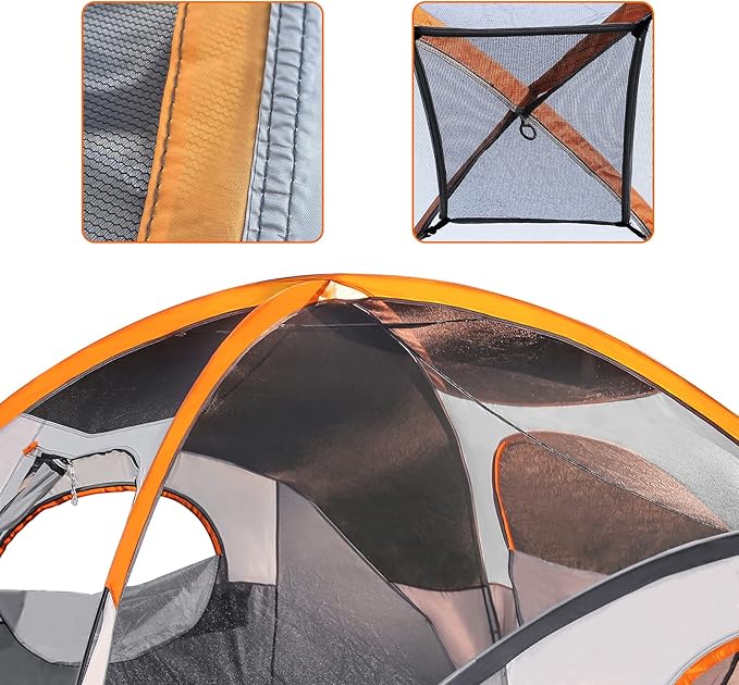 Amazon Basics Camping Tent, 3-Season Dome Design with Rainfly-PawvioPets