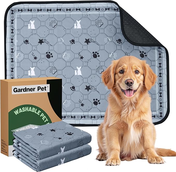 Gardner Pet Washable Dog Pee Pads,18'' x 24'' Non Slip Dog Mats with Great Urine Absorption, Reusable Puppy Pee Pads for Potty Training, 2 Pack-PawvioPets