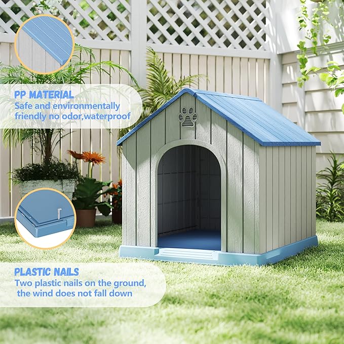 DRATO Dog Houses Resin Small Indoor Outdoor Dog Kennel for All-Weather Use Cozy Shelter for Small Dogs in Home, Garden, or Balcony-PawvioPets