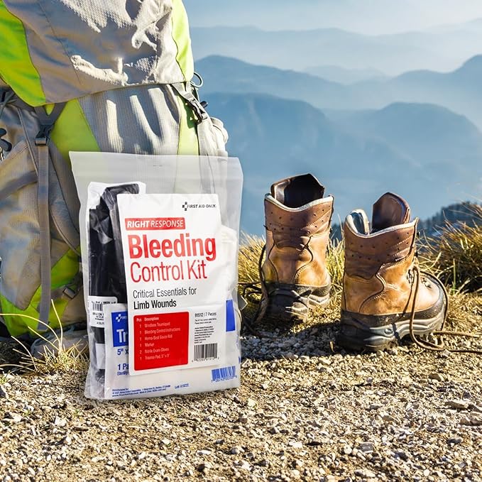 First Aid Only 91512 Critical Essentials Bleeding Control Kit for Limb Wounds, 7 Pieces-PawvioPets