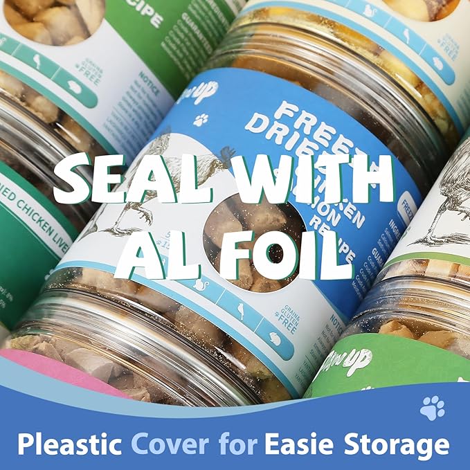 Freeze Dried Raw Dog Food, Chicken & Salmon Recipe Dog Food Topper, High Protein, Rawhide Free, Gluten&Grain Free for Dogs, Cats, 5.3oz-PawvioPets