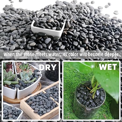 18lb Small Smooth River Rocks Pebbles for Plants & Succulents, Decorative Outdoor Landscaping Garden Rocks, Natural Mexican Beach Pebbles, Gravel for Aquarium, Fish Tanks, Vase and Yard Decor-PawvioPets