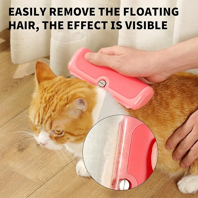 Deshedding Brush for Dogs, Cats, Horses & Rabbits – Professional Pet Grooming Comb,Removes Loose Fur & Undercoat,Gentle Stainless Steel Blade,Easy Clean Handle,Grooming cat brush-PawvioPets