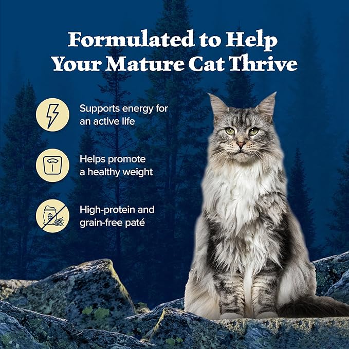 Blue Buffalo Wilderness High Protein Grain Free, Natural Mature Pate Wet Cat Food, Chicken 5.5-oz cans (Pack of 24)-PawvioPets