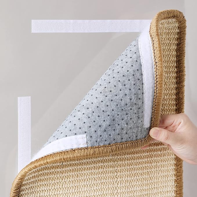 FUKUMARU Cat Scratcher Mat, 19.6 X 11.8 Inch Natural Sisal Cat Scratch Mats, Horizontal Cat Floor Scratching Pad Rug, Protect Carpets and Sofas - Beige-PawvioPets