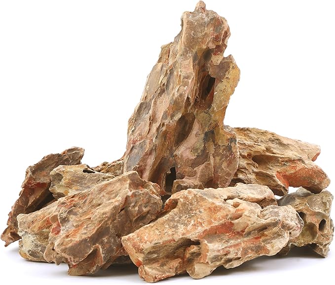 2-8 Inches Natural Dragon Stone 5 PCS Aquarium Rocks for Aquascaping, Aquarium Landscaping, Terrariums, Fish Tank Decoration, Vivariums, Paludarium, Reptile and Amphibian Enclosures-PawvioPets