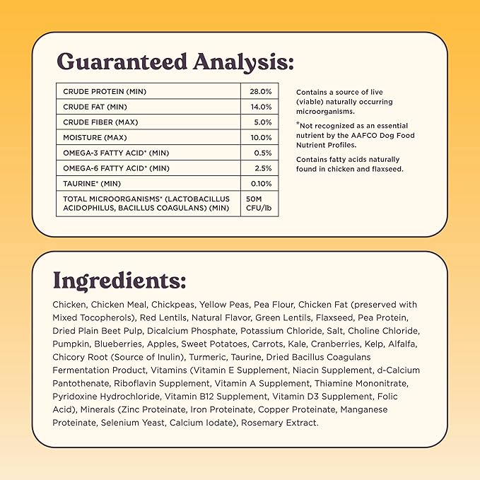 Golden Probiotic Dog Food Dry, Chicken, 4lb Bag, Allergy and Gut-Friendly Adult Kibble for Digestive Health with Cage-Free Chicken, 20 Plant Based Superfoods, Beef and Grain Free-PawvioPets