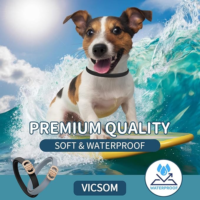 Flea and Tick Collar for Dogs 4 Pack, 32 Months Prevention, Waterproof, Adjustable for Small Medium Large Dogs Puppies (Black and Grey)-PawvioPets