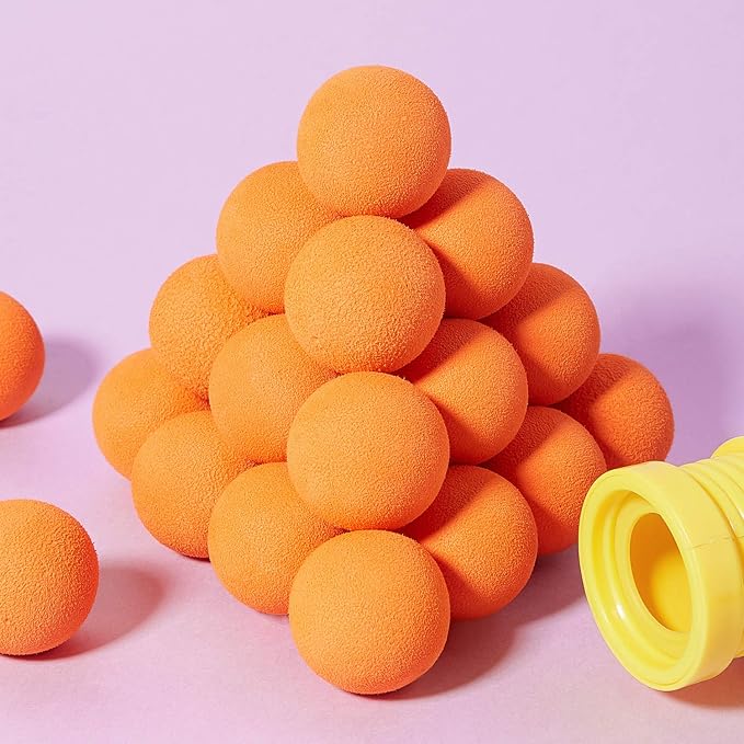 Frienda 24 Pieces Refill Balls Soft Orange Foam Balls Refills Approx 1. 1 Inch in Diameter, Soft Small Light Cat Ball Toys-PawvioPets