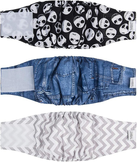 CuteBone Dog Belly Bands for Male Dogs Wraps Washable Doggie Diapers DM06S-PawvioPets