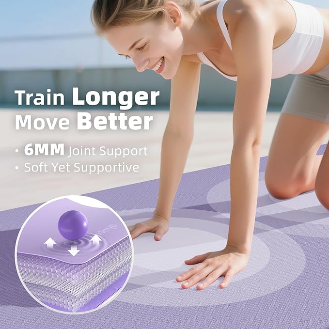 Extra Large Yoga Mat - 72"x35", 72"x48", 78"x57" - Wide TPE Exercise Mat for Home, Stretching, Couples & Family Workouts - 6-12mm Thick, Non-Slip & Waterproof - with Carry Bag and Straps-PawvioPets