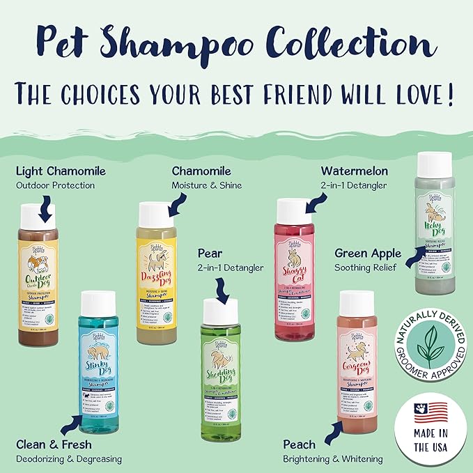 Bobbi Panter Dog Shampoo - Made in USA - All Natural Formula for Itch Relief & Soothing Skins, Concentrated 16:1 for Professional Groomers - Green Apple Scent, 13 Oz (Case of 12)-PawvioPets