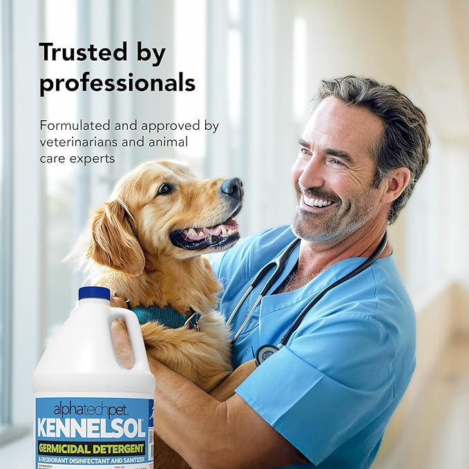 ATP KennelSol 1-Step Kennel Cleaner - 1 Gallon Liquid Disinfectant, Effective Against Bacteria and Viruses, Deodorizer Wintergreen Scent by Alpha Tech Pet-PawvioPets