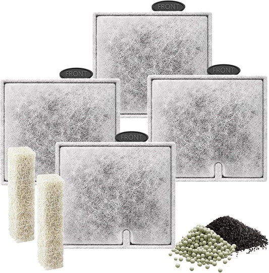 4 Pack Medium Filters Cartridges Compatible with Aqueon Fish Tank Filter Cartridges Compatible with Aqueon QuietFlow LED PRO Power Filter Size 10/Power Filter Size 10/E Internal Power Filter Size 20-PawvioPets