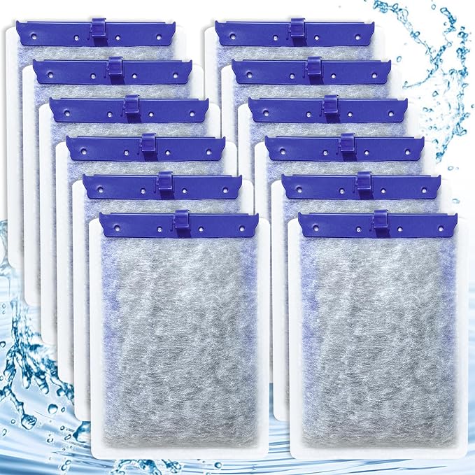 12-Pack Filter Cartridges Large Compatible with Tetra Whisper Bio-Bag Aquarium Filters, Fish Tank Filters Replacement for Aquariums for Whisper Filter 20i 40i/ IQ 20 30 45 60/ PF20 30 40 60-PawvioPets