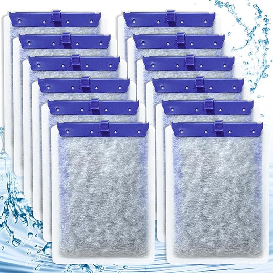 12-Pack Filter Cartridges Large Compatible with Tetra Whisper Bio-Bag Aquarium Filters, Fish Tank Filters Replacement for Aquariums for Whisper Filter 20i 40i/ IQ 20 30 45 60/ PF20 30 40 60-PawvioPets