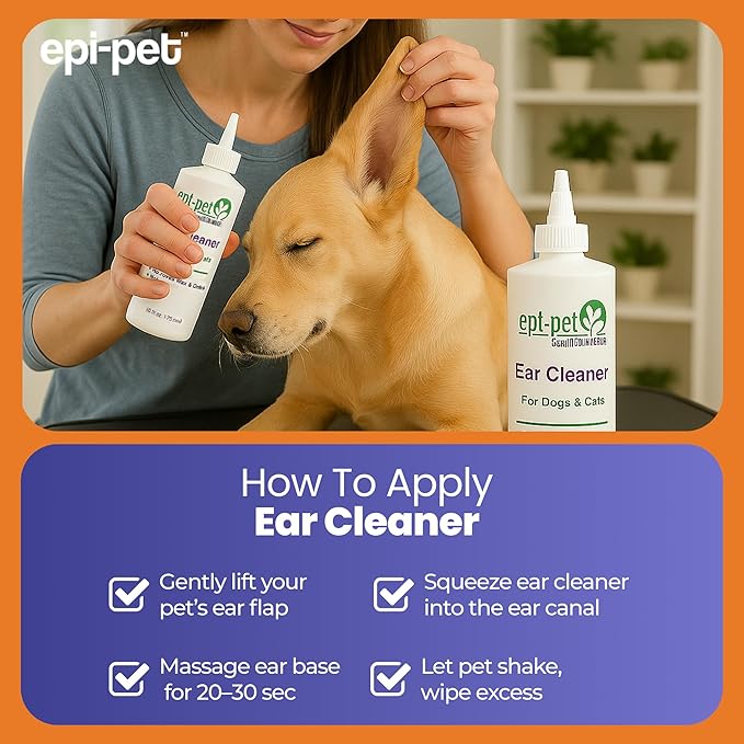 Dog & Cat Ear Cleaner Solution with Aloe Vera & Tea Tree Oil – Removes Itchy Ear Wax, Debris, Odor – Ears Wash, Drops & Flush for Pets, Dog Ears Cleaning, Cat Cleaner (16 oz- Pack of 2)-PawvioPets
