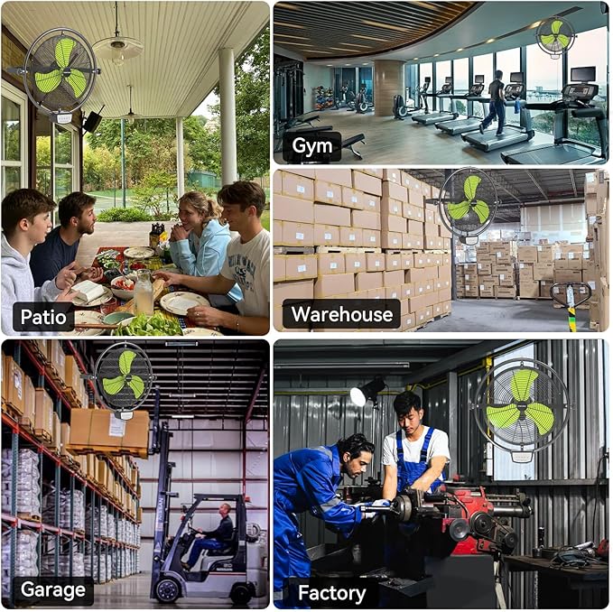 20 Inch Wall Metal Fan Pro Series Remote Control, High Velocity Wall Mount Fans for Commercial, Residential, Warehouse, Covered Patio, Shop, Garage, Barn 3 Speed 5200 CFM UL Safety Listed-PawvioPets