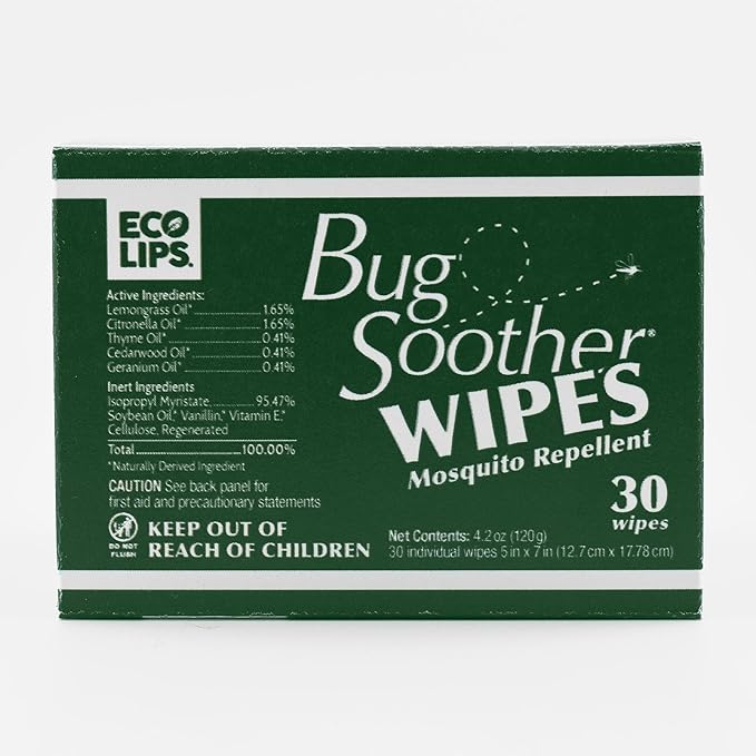 Bug Soother Wipes (30 ct) - Natural Insect, Gnat and Mosquito Repellent & Deterrent - 100% DEET-Free Safe Bug Wipes for Adults, Kids, & Pets - Made in USA-PawvioPets