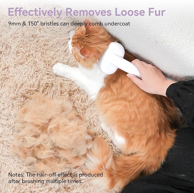 aumuca Cat and Dog Grooming Brush for Shedding, Removes Loose Fur from Long or Short Haired Pets - Ideal for Cats, Kittens, Rabbits, and More - Purple-PawvioPets