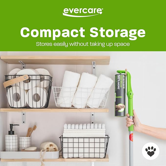 Evercare Easy-Store Mega 25 Layer Extended Handle Pet Lint Roller-PawvioPets